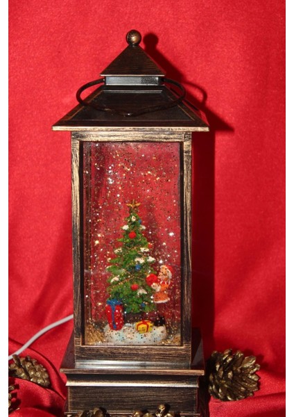 Yılbaşı Kırmızı Telefon Kulübesi Tasarımlı Yılbaşı Kar Küresi Çam Ağacı fiyatları