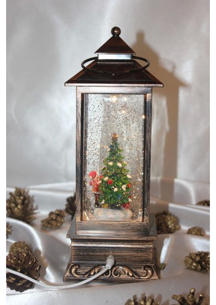 Yılbaşı Kırmızı Telefon Kulübesi Tasarımlı Yılbaşı Kar Küresi Çam Ağacı indirimleri