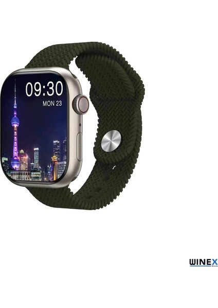 Watch HK9 Pro Plus Amoled Ekran Android İos HarmonyOs Uyumlu Akıllı Saat Yeşil