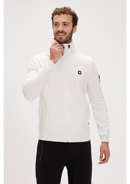 More Bear Full-Zip Hoodie Marshmallow Beyaz Fermuarlı Erkek Sweatshirt modelleri
