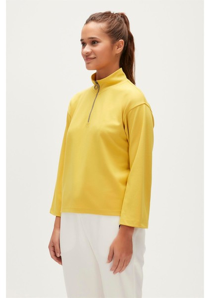Lexi Half-Zip Cider Sarı Yarım Fermuarlı Kadın Sweatshirt