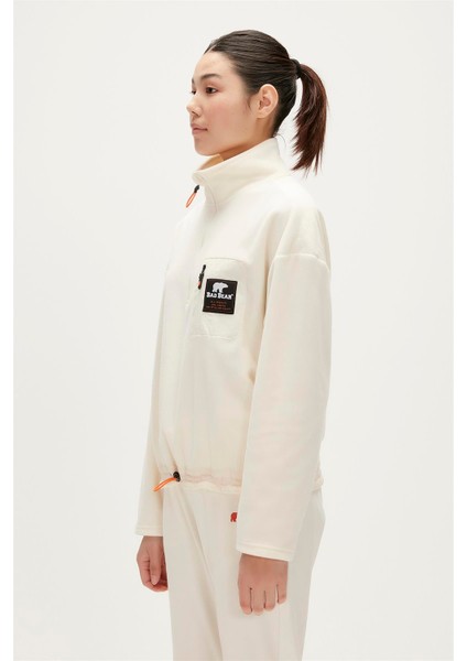 Eva Half-Zip Marshmallow Beyaz Yarım Fermuarlu Kadın Polar Sweatshirt fiyatları