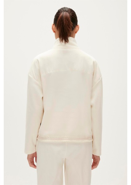 Eva Half-Zip Marshmallow Beyaz Yarım Fermuarlu Kadın Polar Sweatshirt modelleri