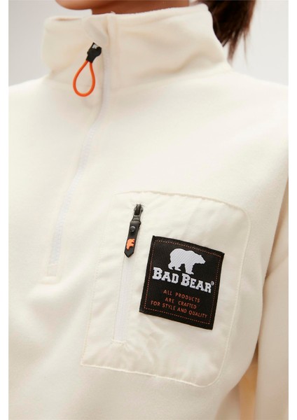 Eva Half-Zip Marshmallow Beyaz Yarım Fermuarlu Kadın Polar Sweatshirt indirimleri