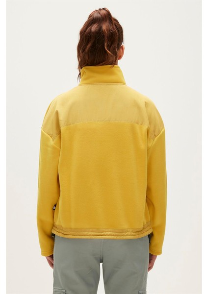 Eva Half-Zip Cider Sarı Yarım Fermuarlu Kadın Polar Sweatshirt fiyatları