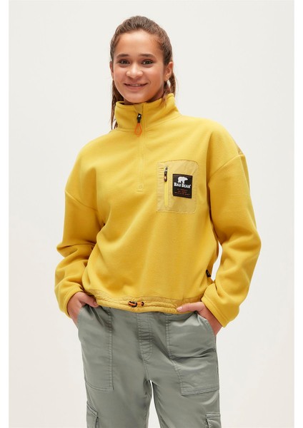 Eva Half-Zip Cider Sarı Yarım Fermuarlu Kadın Polar Sweatshirt fırsatları