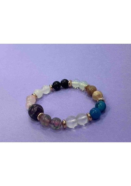 Springnaturelstone Taç Çakrası Özel Tasarım Doğaltaş Bileklik