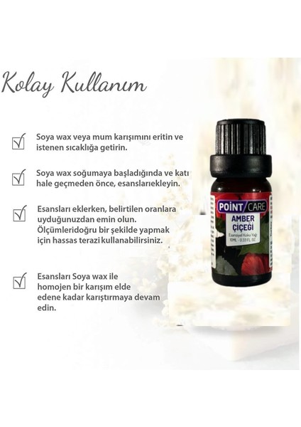 Point Care Popüler Mum Esans Seti Lavanta-Sandal-Yasemin-Vanily-Krzçiçeği-Amber Soya Wax Parafin Jel Mum