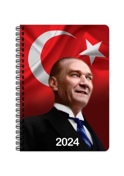 2024 Atatürk Günlük Spiralli Ajanda Cumhurbaşkanı 17X24