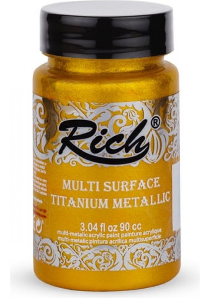 Multi Surface Titanyum Metalik Akrilik Boya Som Altın 90 cc