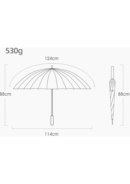 Mdsj Rüzgar Direnci Arttı 24 Kemik Karbon Çelik Erkek Manuel Uzun Saplı Şemsiye (Yurt Dışından)