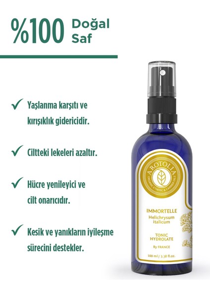 Organik Ölmezçiçek Hidrolatı Tonik 100 ml