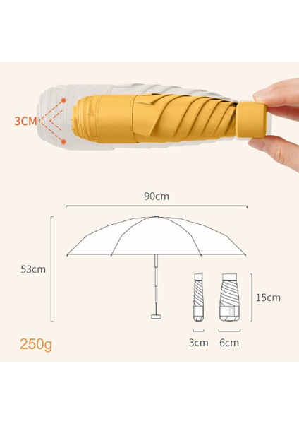 Mdsj Anti-Uv Taşınabilir Cep Düz Güneş Şemsiye (Yurt Dışından)