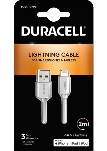 2m Lightning To Usb-A Şarj Kablosu - Beyaz