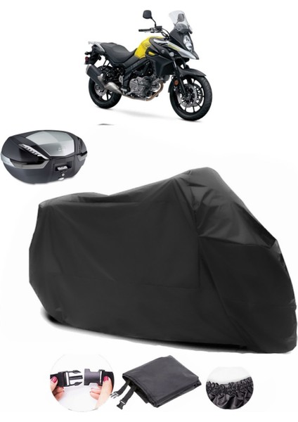 Suzuki V-Strom DL650 Siyah Arka Çanta Uyumlu Motosiklet Branda Lüx Premium Kalite