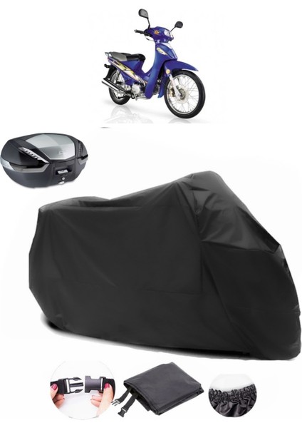 Kanuni Tigrina 100 V Siyah Arka Çanta Uyumlu Motosiklet Branda Lüx Premium Kalite