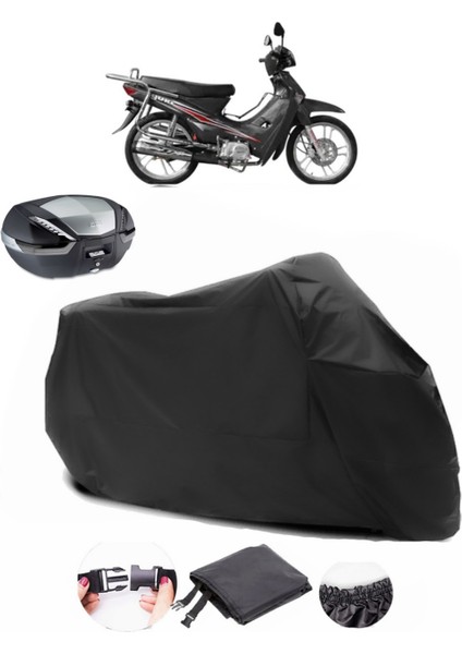 Yuki Gusto 50 Siyah Arka Çanta Uyumlu Motosiklet Branda Lüx Premium Kalite