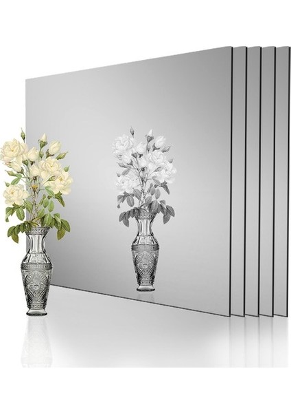 Dekoratif Pleksi Ayna 1 mm Yapışkanlı 40X40 cm Gümüş Renk