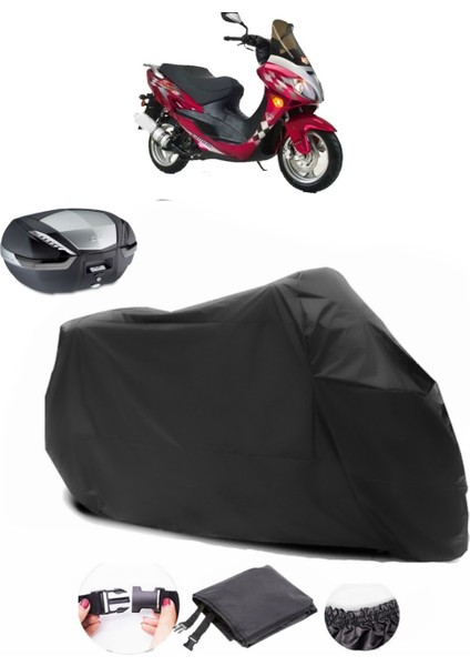 Kanuni Storm 150 Siyah Arka Çanta Uyumlu Motosiklet Branda Lüx Premium Kalite