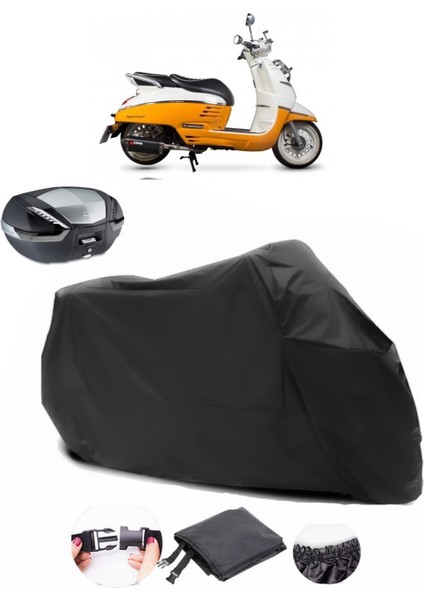 Peugeot Django 125 Siyah Arka Çanta Uyumlu Motosiklet Branda Lüx Premium Kalite