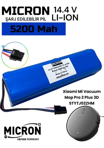 Xiaomi Mi Vacuum Mop Pro2 Plus 3D STYTJ02ZHM Akıllı Robot Süpürge Bataryası 14.4V 5200MAH Pil