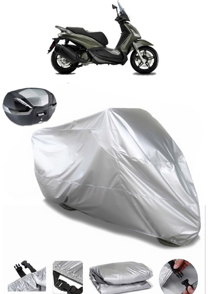 Piaggio Beverly 300 Tourer I.e. Arka Çanta Uyumlu Motosiklet Brandası Lüx Premium Kalite