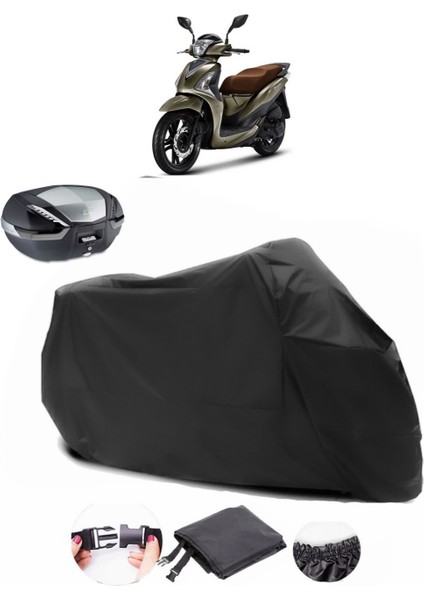 Sym Symphony St 200I Abs Siyah Arka Çanta Uyumlu Motosiklet Branda Lüx Premium Kalite
