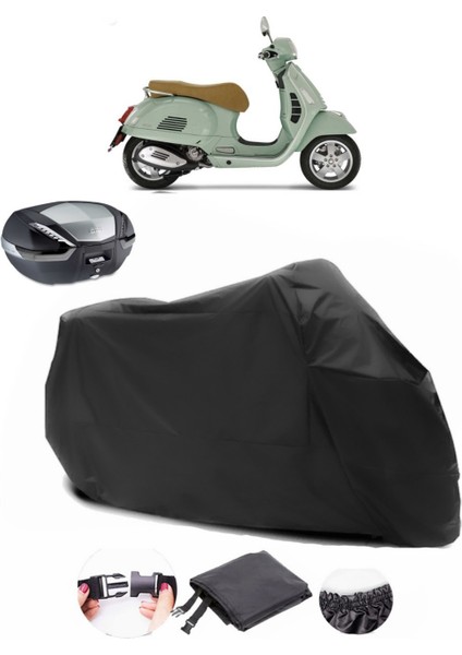 Vespa Gts 300 Siyah Arka Çanta Uyumlu Motosiklet Branda Lüx Premium Kalite