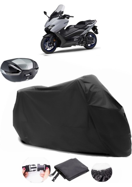Yamaha Tmax 560 Siyah Arka Çanta Uyumlu Motosiklet Branda Lüx Premium Kalite