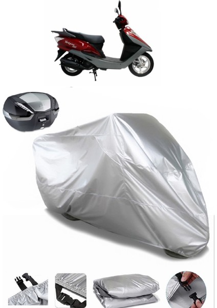 Mondial 125 Nt Turkuaz Arka Çanta Uyumlu Motosiklet Brandası Lüx Premium Kalite