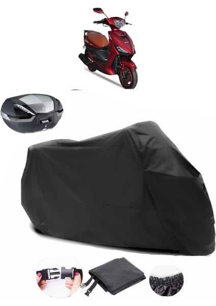 Yuki YB50QT-3 Casper Siyah Arka Çanta Uyumlu Motosiklet Branda Lüx Premium Kalite