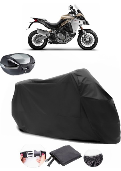 Ducati Multistrada 1260 Enduro Siyah Arka Çanta Uyumlu Motosiklet Branda Lüx Premium Kalite