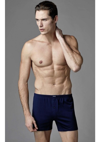 4 Adet %100 Pamuklu Tek Düğmeli Penye Erkek Boxer