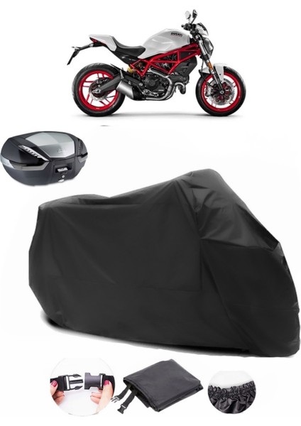Ducati Monster 797 Plus Siyah Arka Çanta Uyumlu Motosiklet Branda Lüx Premium Kalite