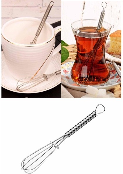 Bay Home Mini Çırpıcı Çay Kahve Karıştırıcı Küçük 14 cm Metal