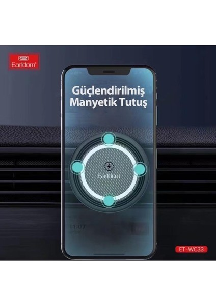 WC33 Izgara Klipsli 15W Kablosuz Şarjlı Magsafe Araç Içi Telefon Tutucu modelleri