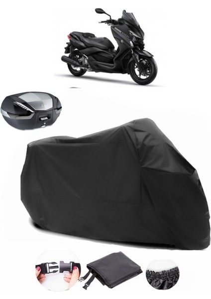 Yamaha X-Max 250 Momodesign Siyah Arka Çanta Uyumlu Motosiklet Branda Lüx Premium Kalite