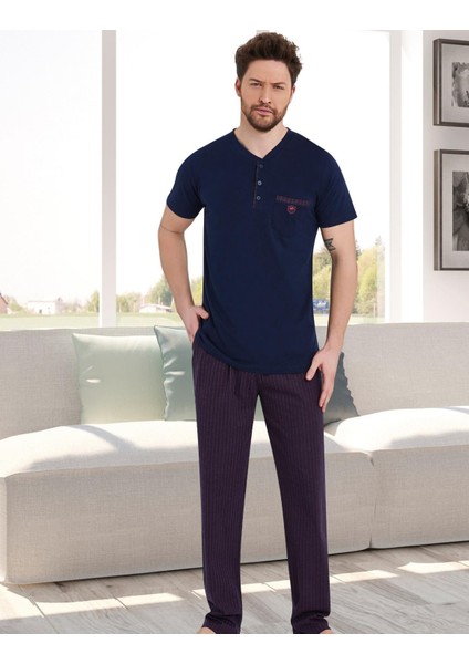 Pamuklu Kısa Kol Erkek Pijama Takım