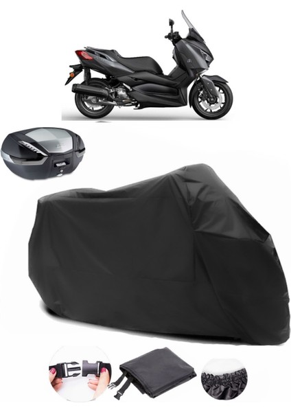 Yamaha X-Max 125 Iron Max Siyah Arka Çanta Uyumlu Motosiklet Branda Lüx Premium Kalite