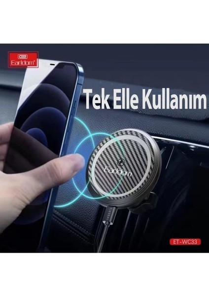 WC33 Izgara Klipsli 15W Kablosuz Şarjlı Magsafe Araç Içi Telefon Tutucu indirimleri