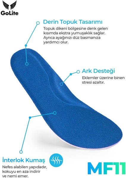 Bebek ve Çocuk İçin Spor Ayakkabı Patik İç Tabanlığı, Ark Destekli Gündelik Tabanlık - MF11 Mavi - 20/21 Numara fiyatları