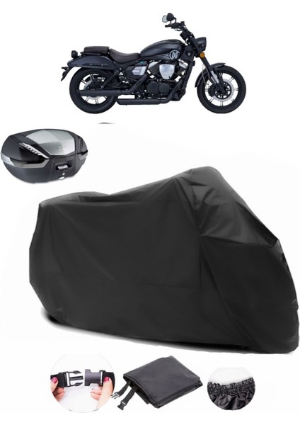Mondial 250 Nevada Siyah Arka Çanta Uyumlu Motosiklet Branda Lüx Premium Kalite