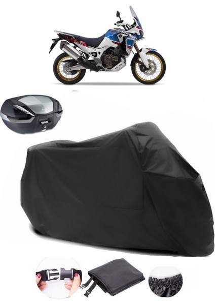 Honda CRF1000L Africa Twin Dct Siyah Arka Çanta Uyumlu Motosiklet Branda Su Geçirmez