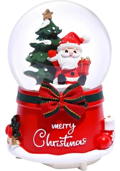 Işıklı Müzikli Kar Küresi Noel Baba Merry Crs. Yeni Yıl 2024 Tasarımlı 13 cm Büyük Boy Kar Küresi fiyatları
