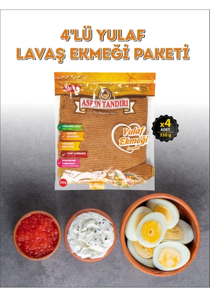 Asrın Tandırı Ekşi Mayalı Yulaf Lavaş Tandır Ekmeği 4 Paket 350 gr