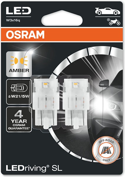 T20 Çift Devreli LED Ampul Amber 12V (1 Takım-2 Adet)