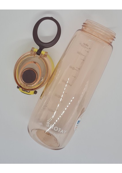 ST-6673 650 ml Tritan Kilitlenebilir Matara Sarı-Turuncu