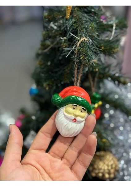 Yılbaşı Çam Ağacı Süsleri 2 Adet Ipli Alçı Model Kartanesi,noel Baba,çizme,çam Ağacı,eldiven fiyatları