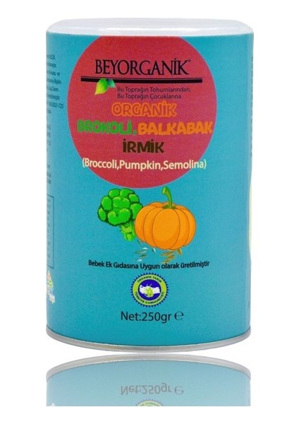 Beyorganik Bebek Ek Gıdası Organik Brokoli Balkabak Irmik +6 Ay ( Ek Gıda) 250GR (Yurt Dışından)