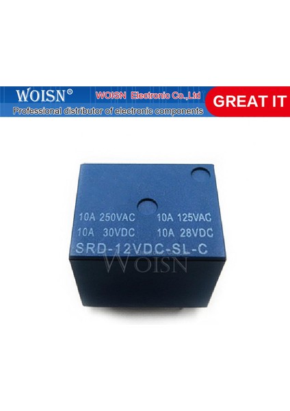 10 Adet SRD-12VDC-SL-C 12V Röle 5 Pinli 10A Yüksek Akım (Yurt Dışından)